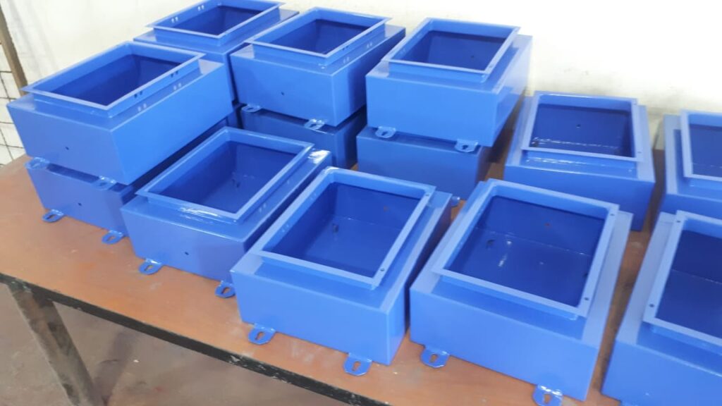 Blue Powder coating services paint